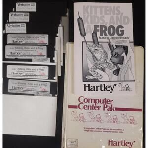 Hartley Computer Center Pak‎ Comprehension Kittens, Kids, Frog Apple II 1985